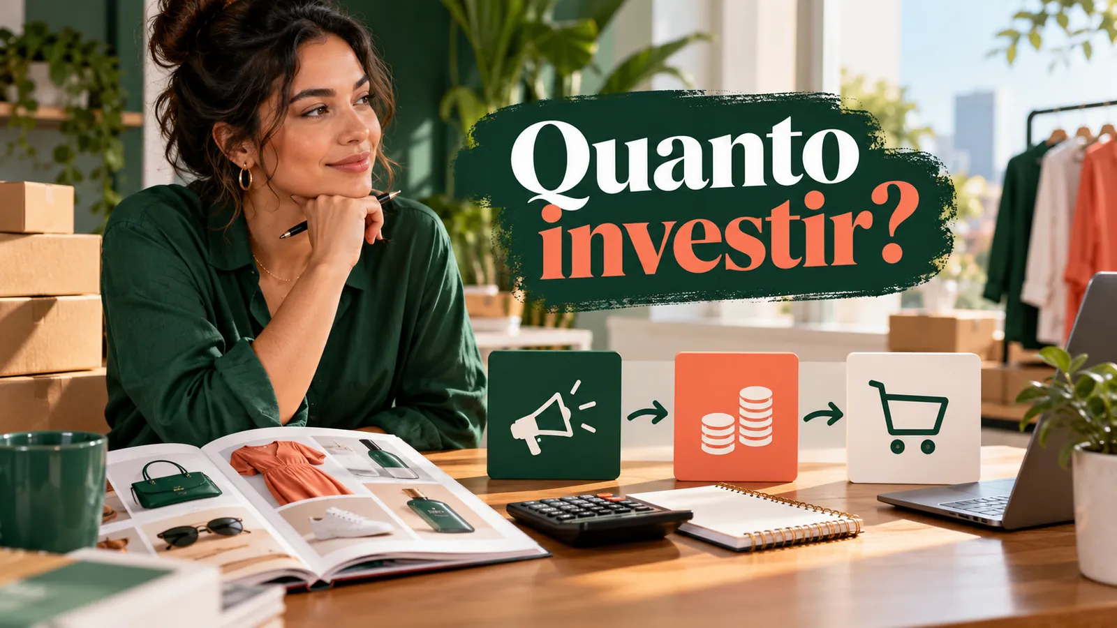 Gestora de e-commerce analisa catálogo, calculadora e orçamento de mídia antes de investir em anúncios