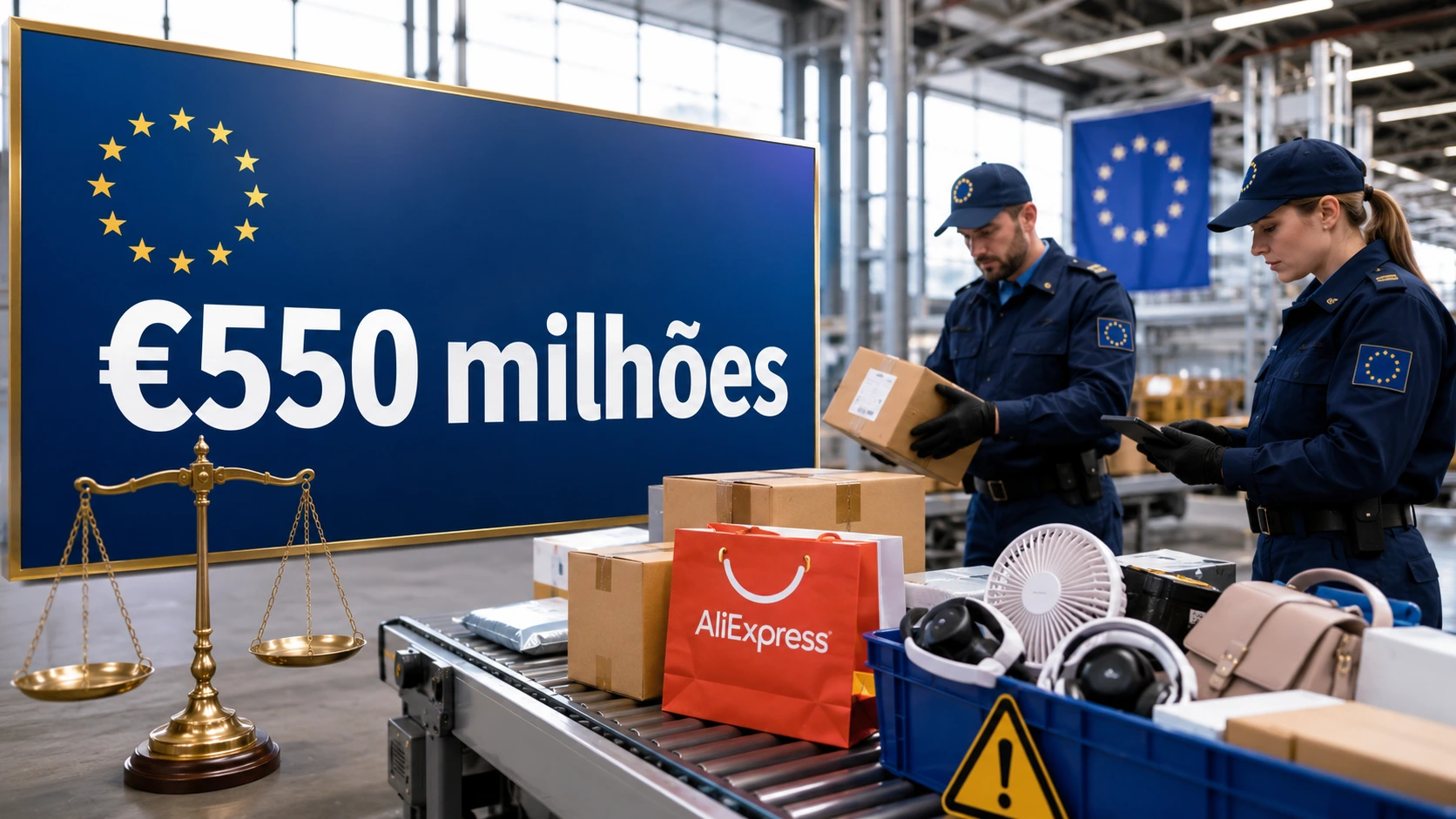 Fiscalização europeia de encomendas do AliExpress junto ao valor da multa de 550 milhões de euros